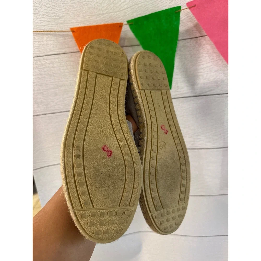 Verbenas Gaudi Grey Suede Espadrille Flats Made in Spain Size 40